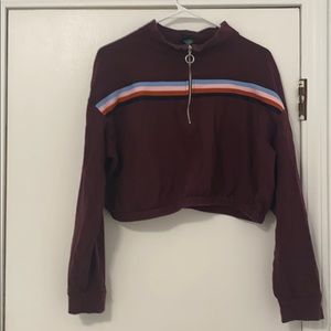 Women’s L Cropped Maroon Sweater by Wild Fable
